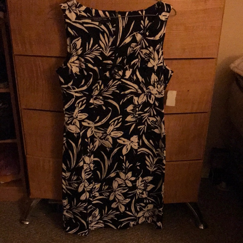 Jones New York Black and White Floral Midi Dress size 12
